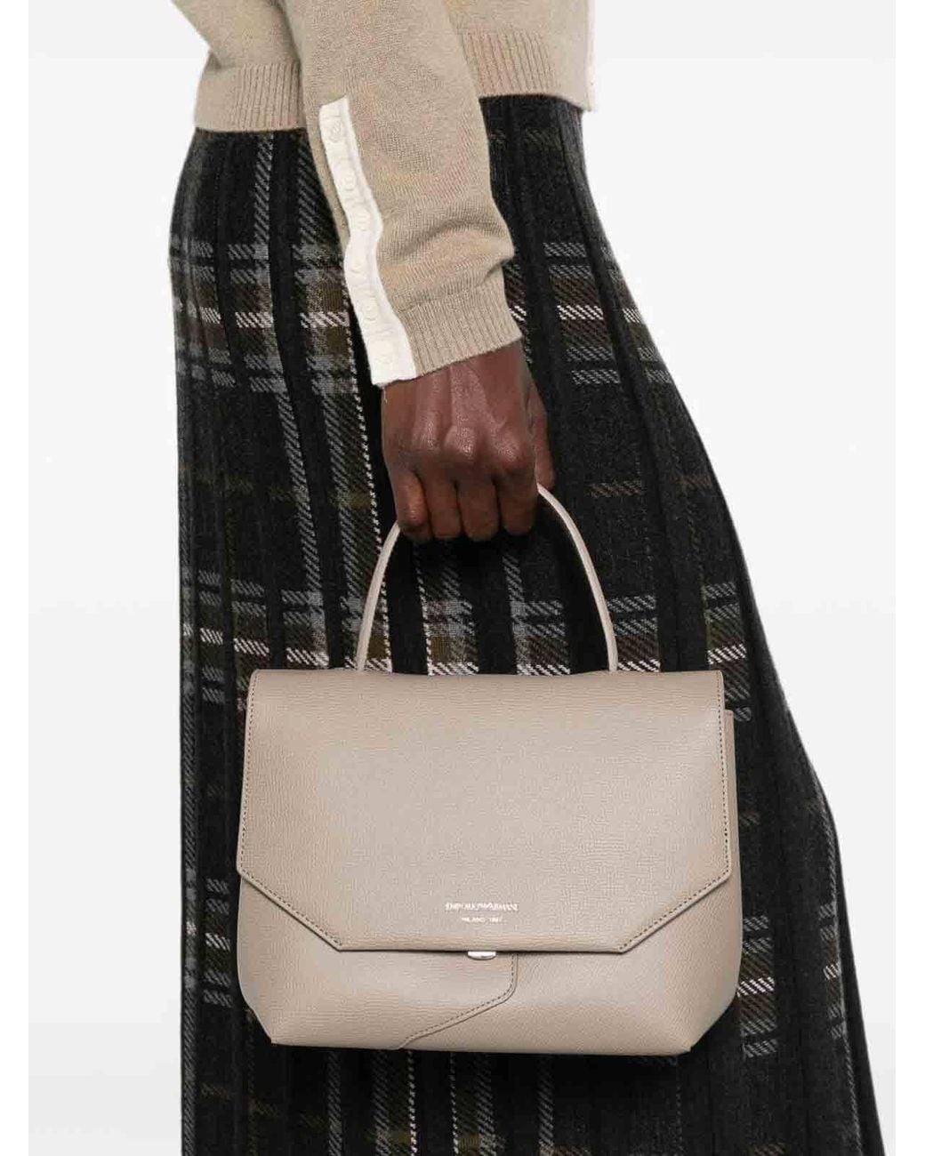 Emporio Armani White Medium Leather Handbag