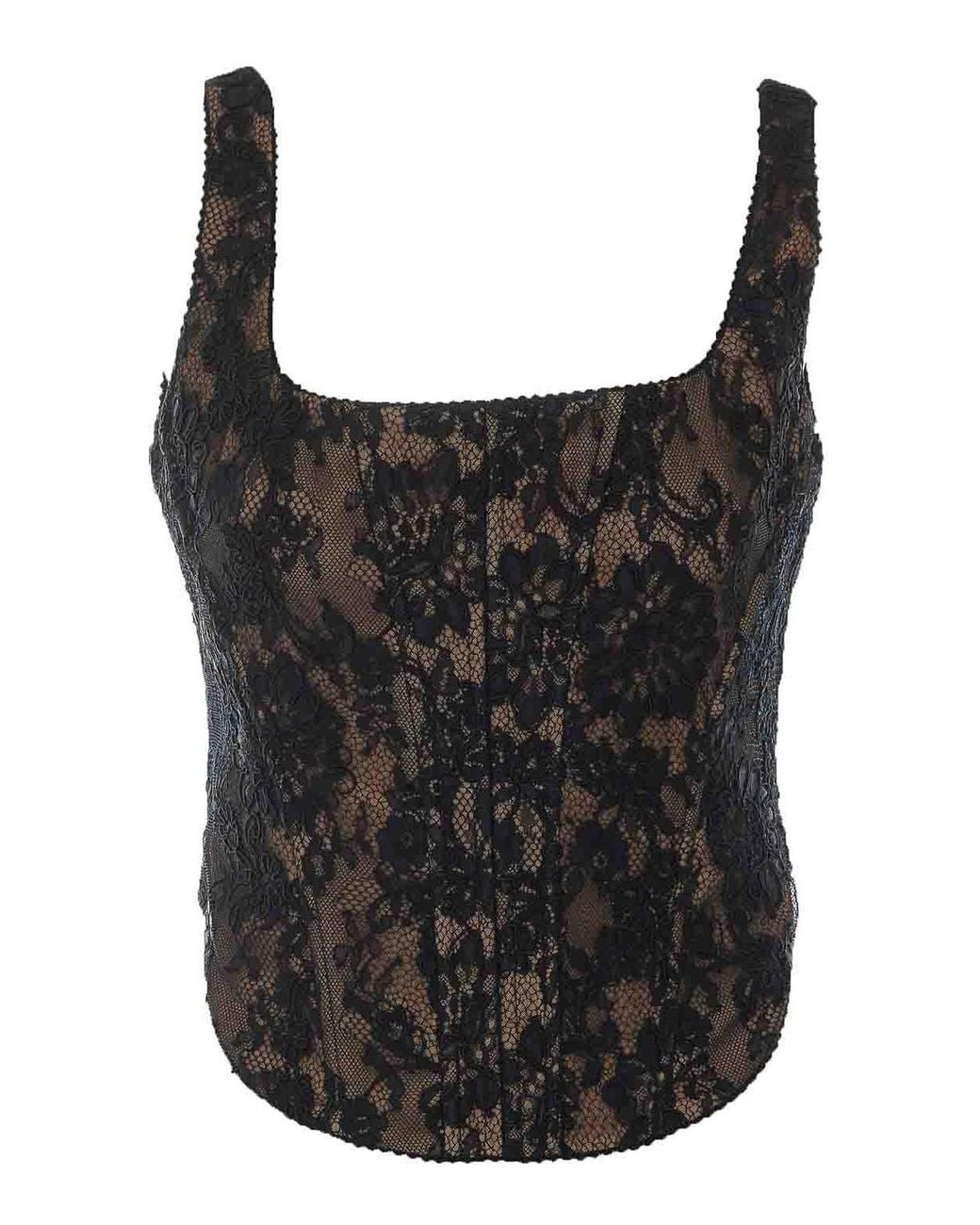 Self-Portrait Black Lace Corset Top