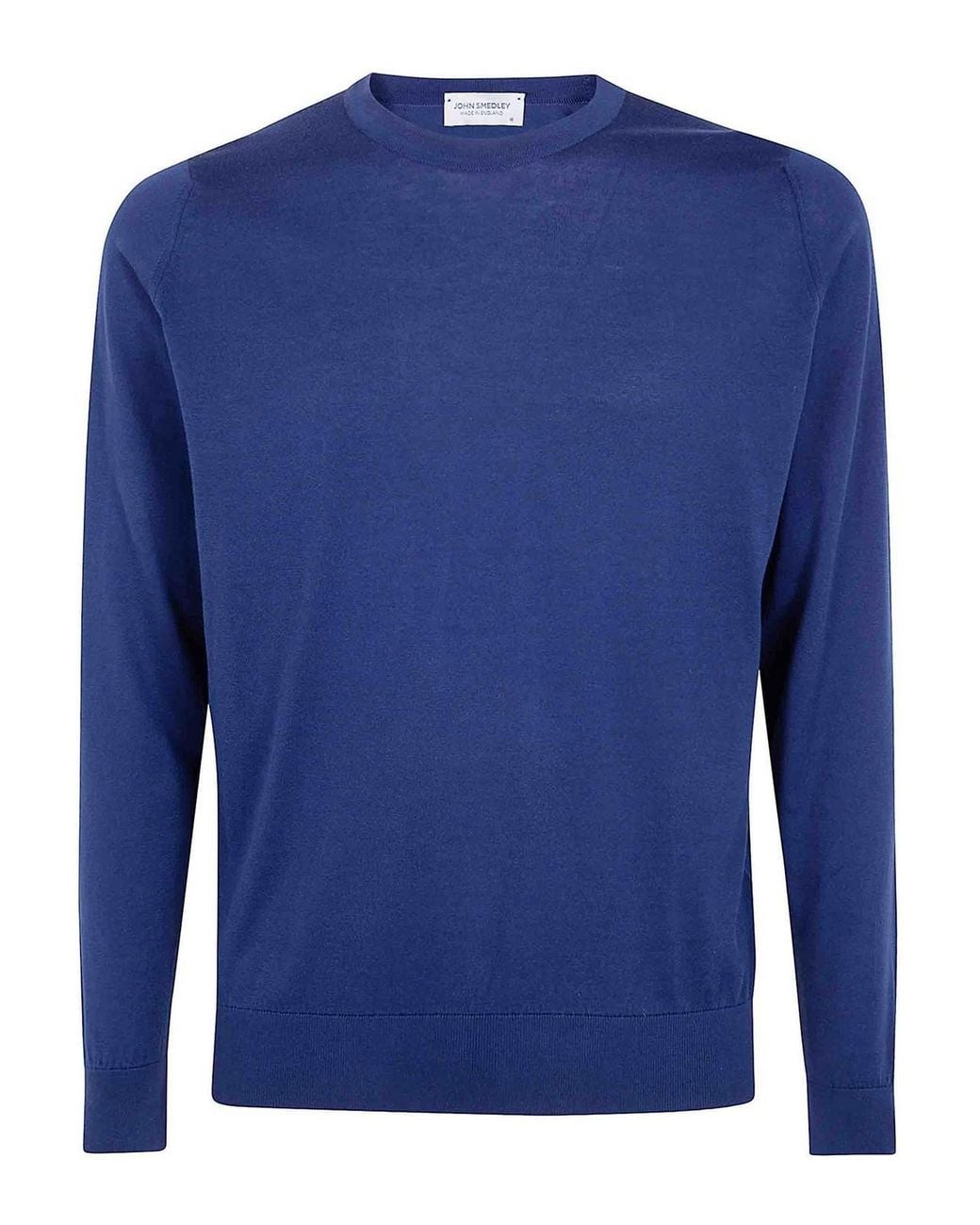 John Smedley Blue Rowland Crewneck Long Sleeves Pullover for men