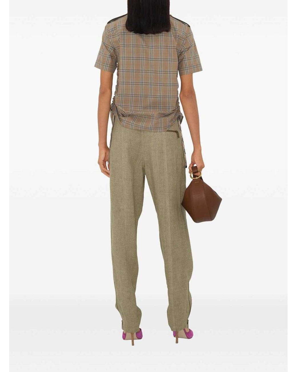 Burberry Natural Checkered Cotton Shirt