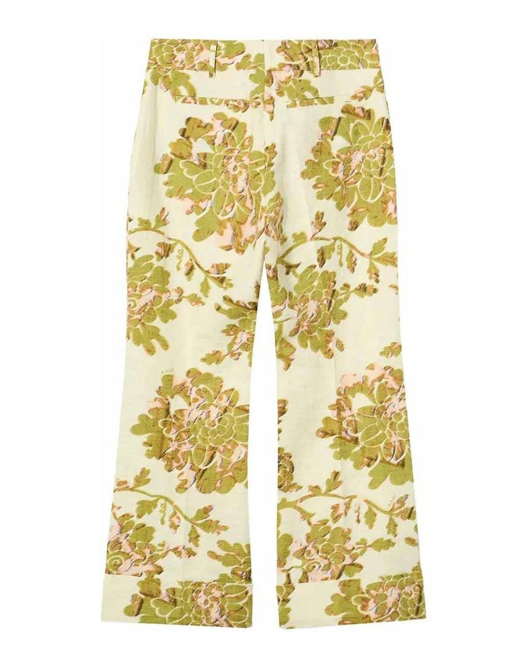 LaDoubleJ Yellow Hendrix Floral-Print Trousers