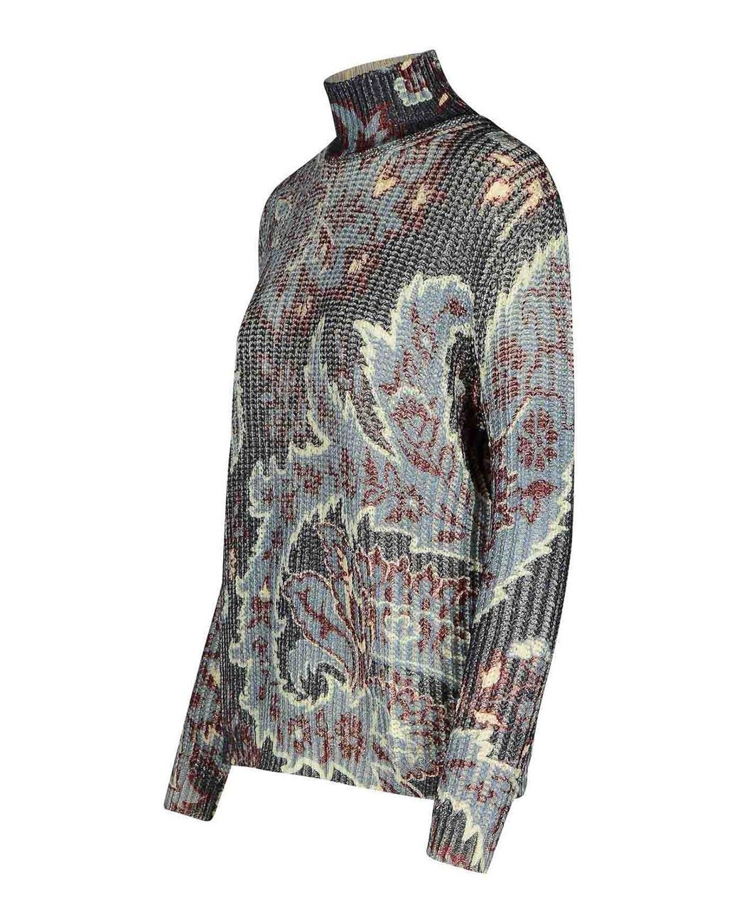 Etro Gray Wool Turtleneck Sweater