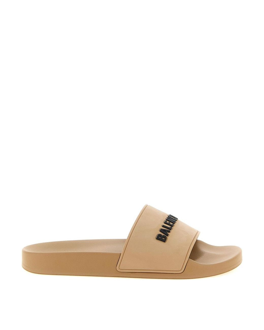 Balenciaga White Slide Pool' Sandals