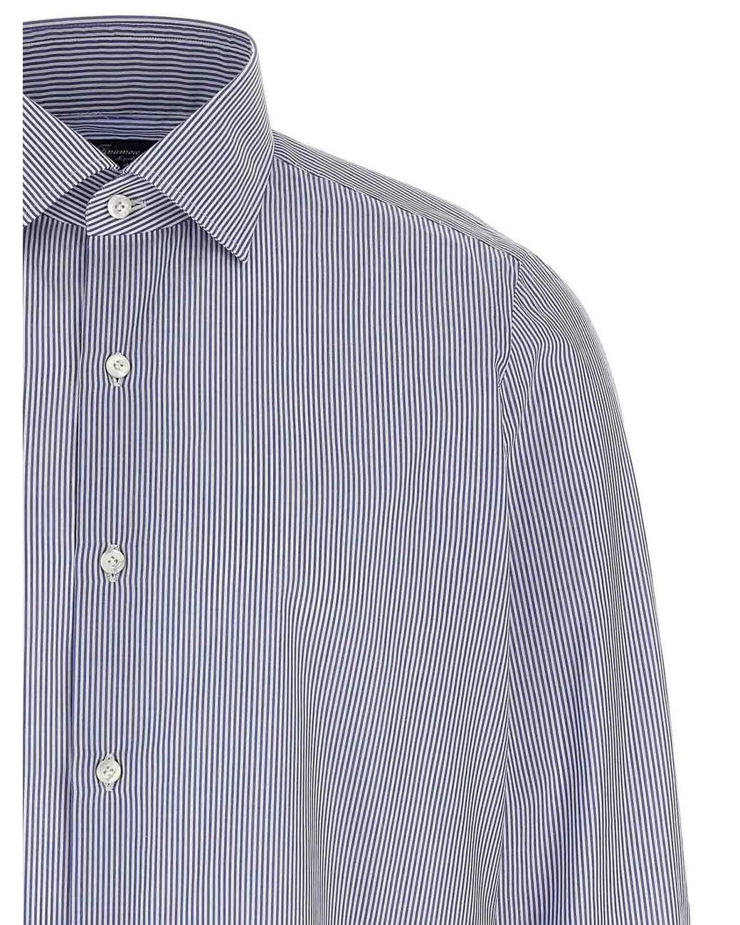 Finamore 1925 Blue Napoli Shirt for men