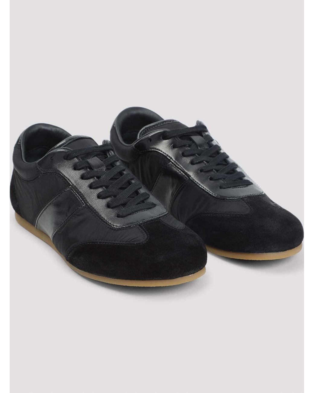 Lemaire Black Soft Runner Calf Leather Sneakers