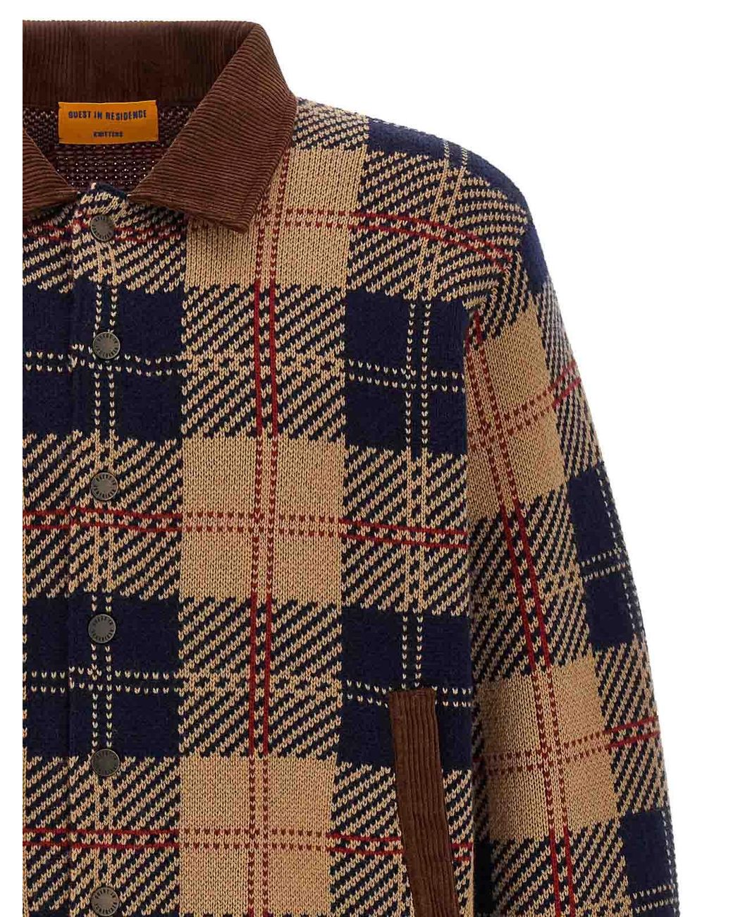 Guest In Residence Blue Tartan Bomber Jacket for men