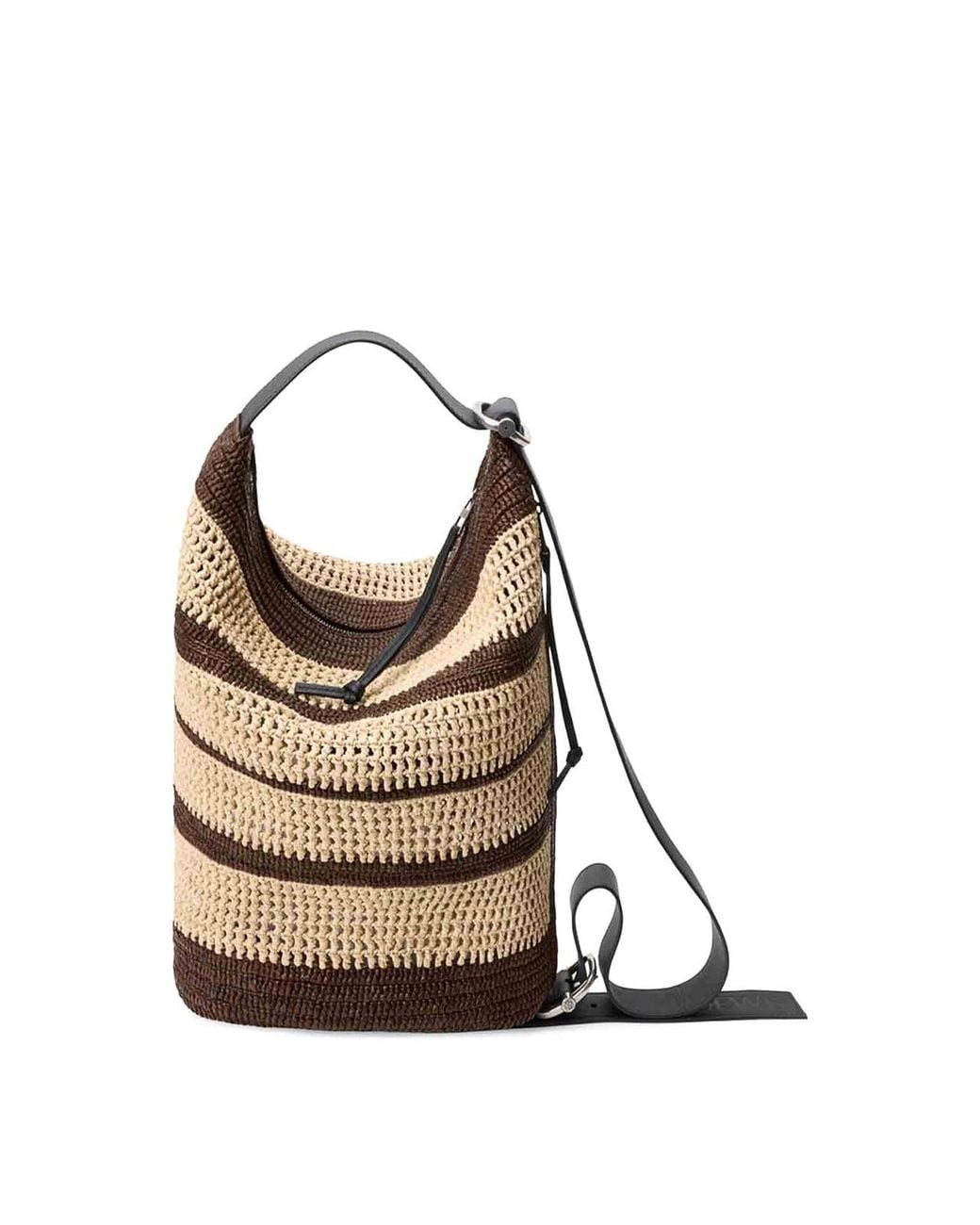 Loewe Metallic Loop Raffia Bucket Bag for men