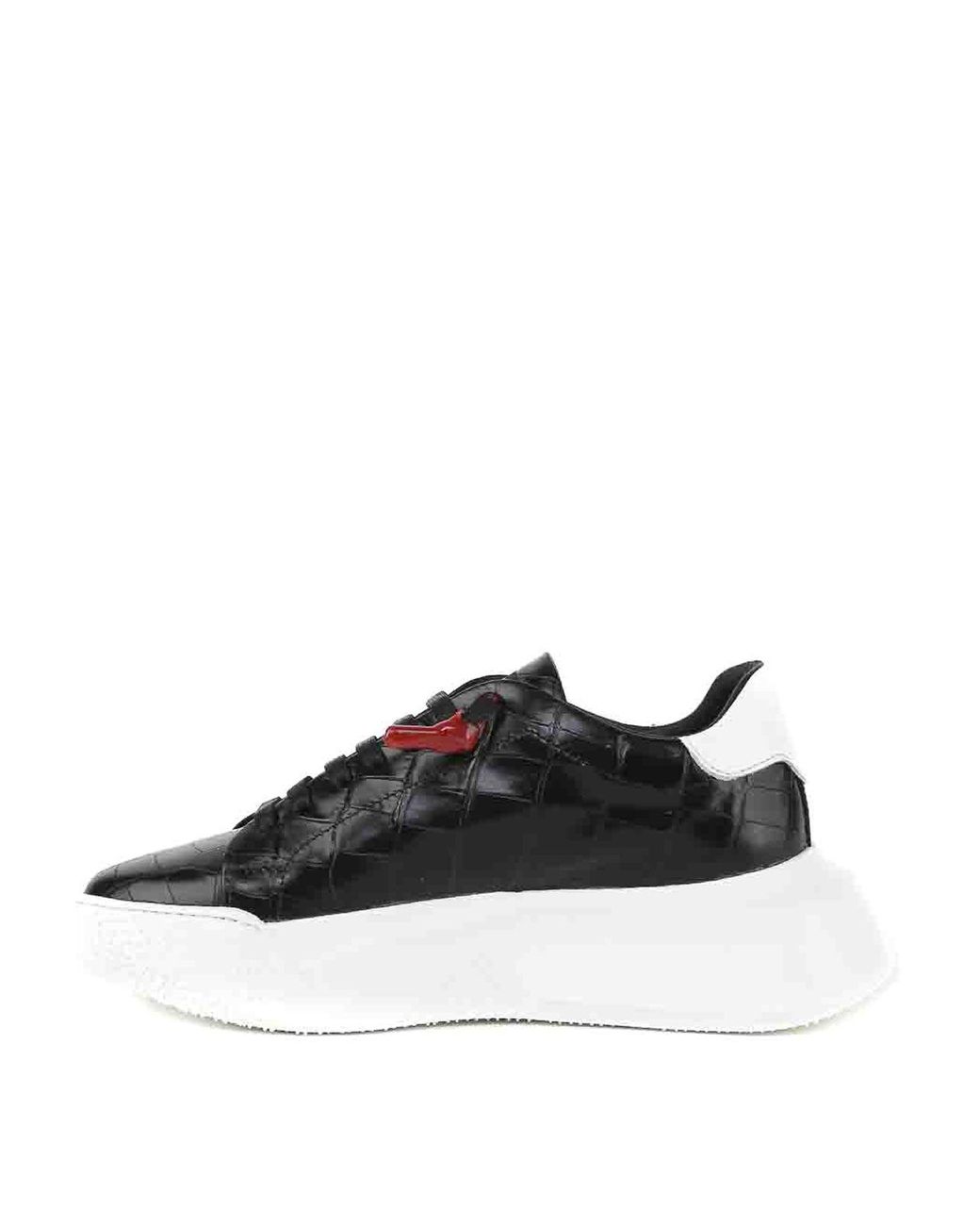 Giuliano Galiano Black Leather Sneakers for men