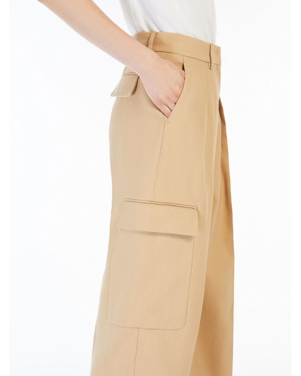 Sportmax Natural Verbas Low-Waisted Cargo Trousers
