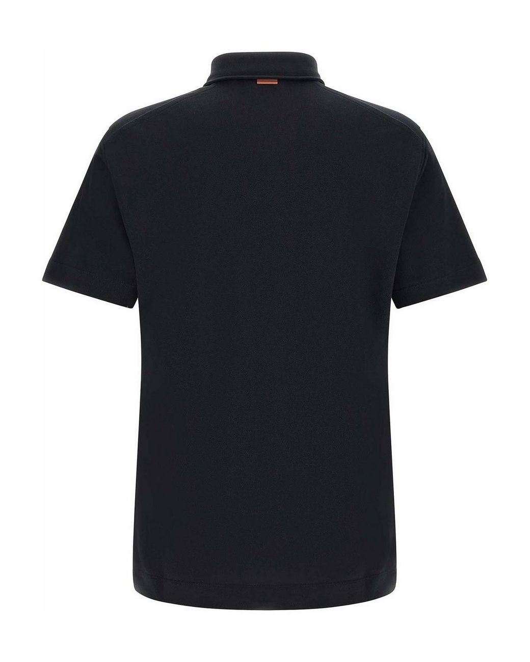 Zegna Black Polo Shirt With Pocket for men