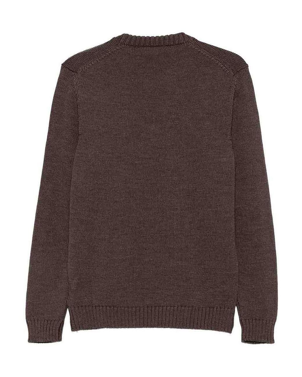 Zanone Brown Wool Crewneck Jumper for men