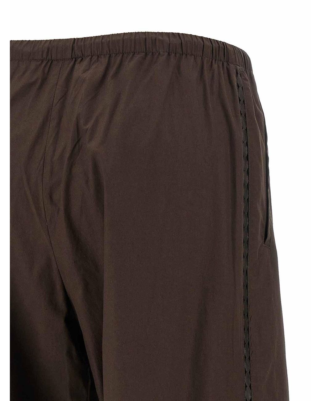 Yves Salomon Brown Leather Insert Pants