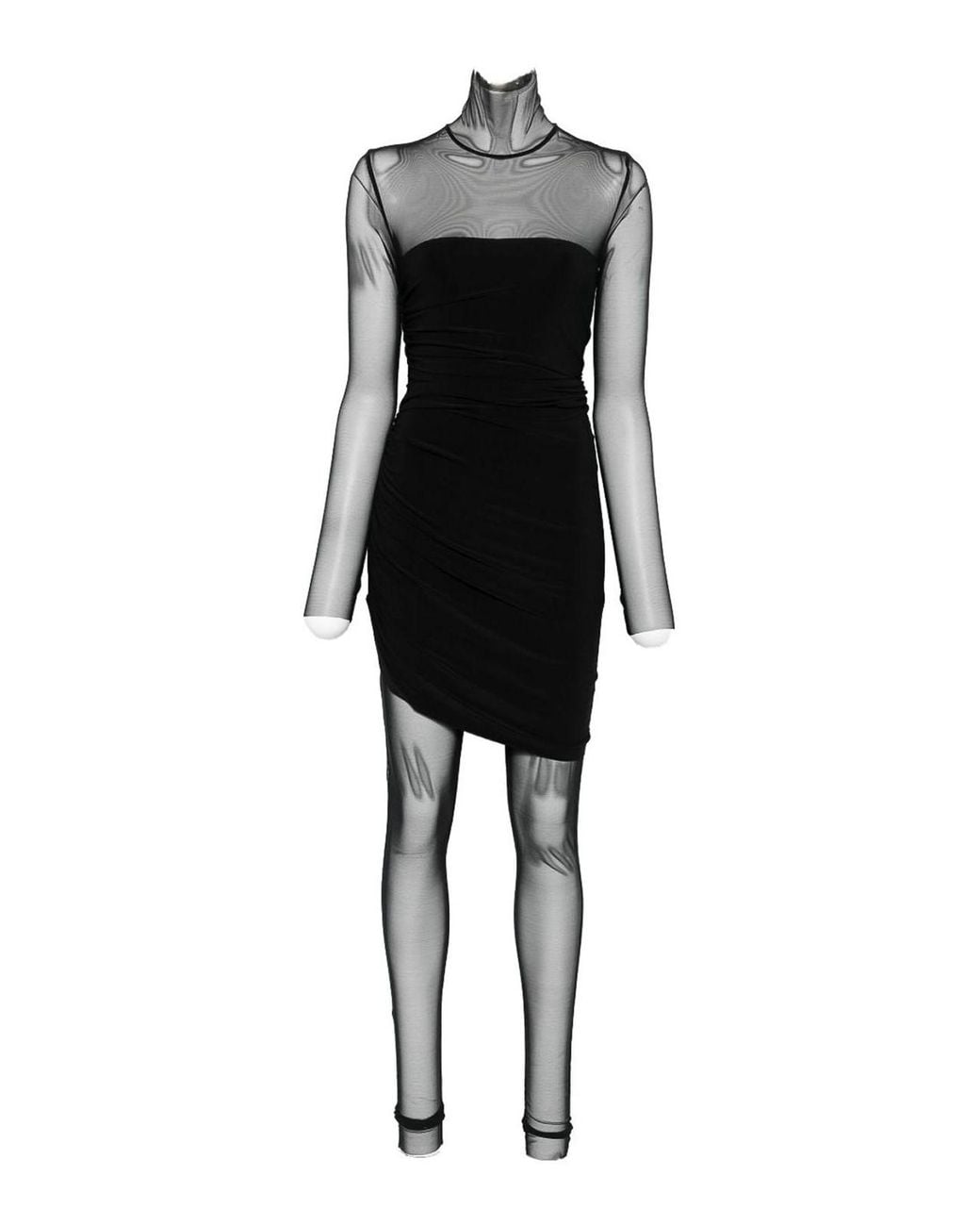 Norma Kamali Black Ruched Mini Dress