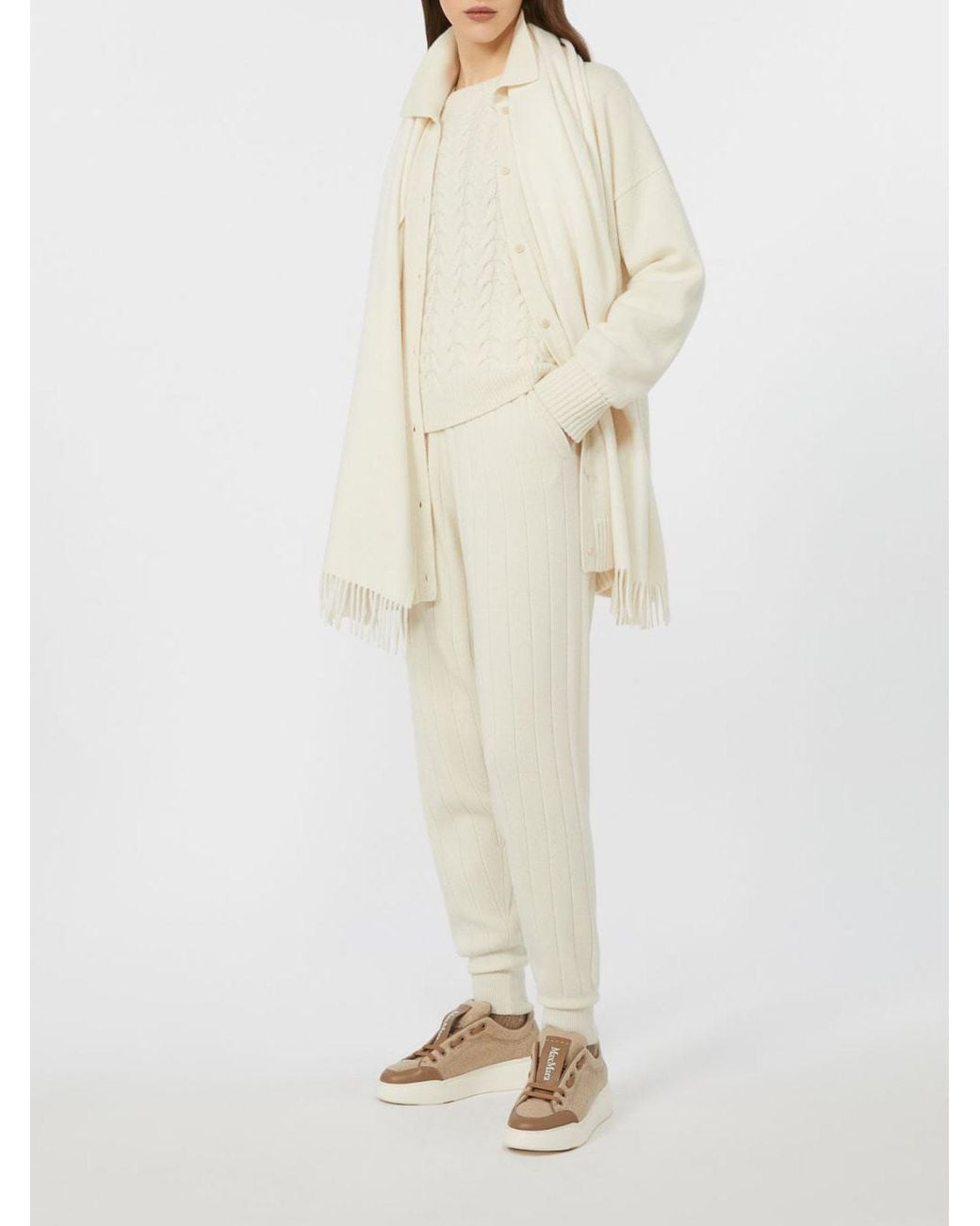Max Mara White Wool And Cashmere Shirt Jacket