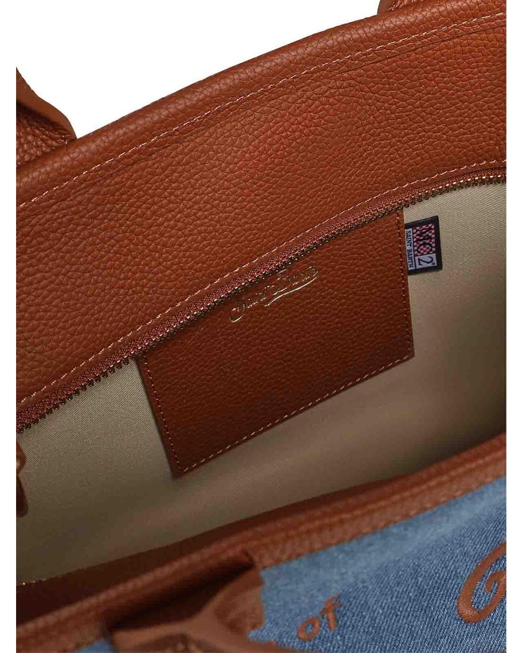 Mc2 Saint Barth Blue Denim And Leather Vanity Bag