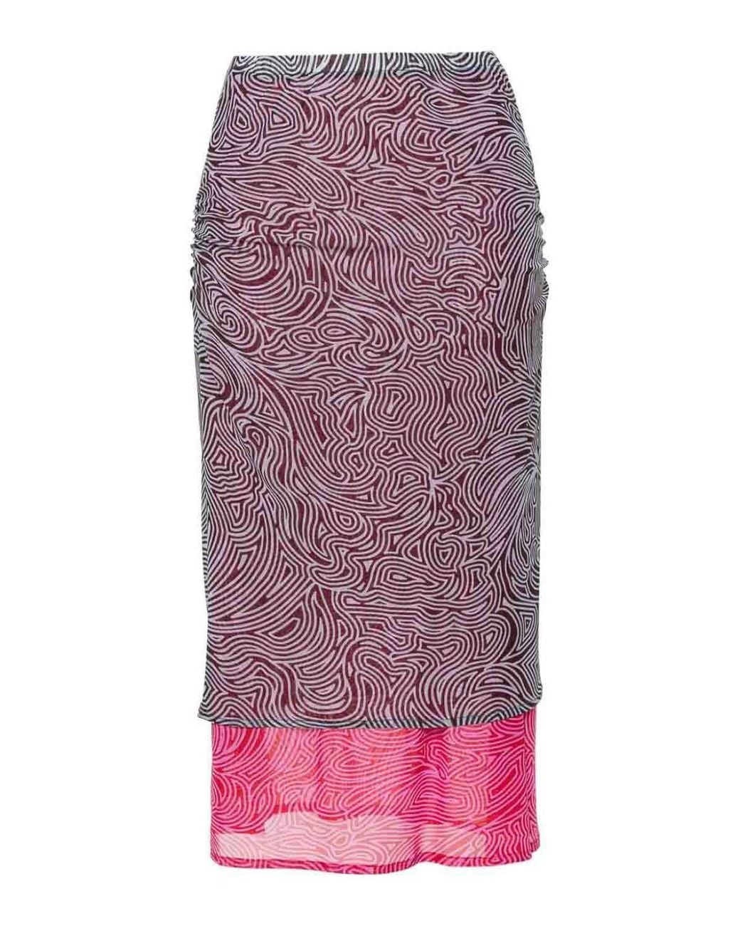 Dries Van Noten Purple Midi Skirt