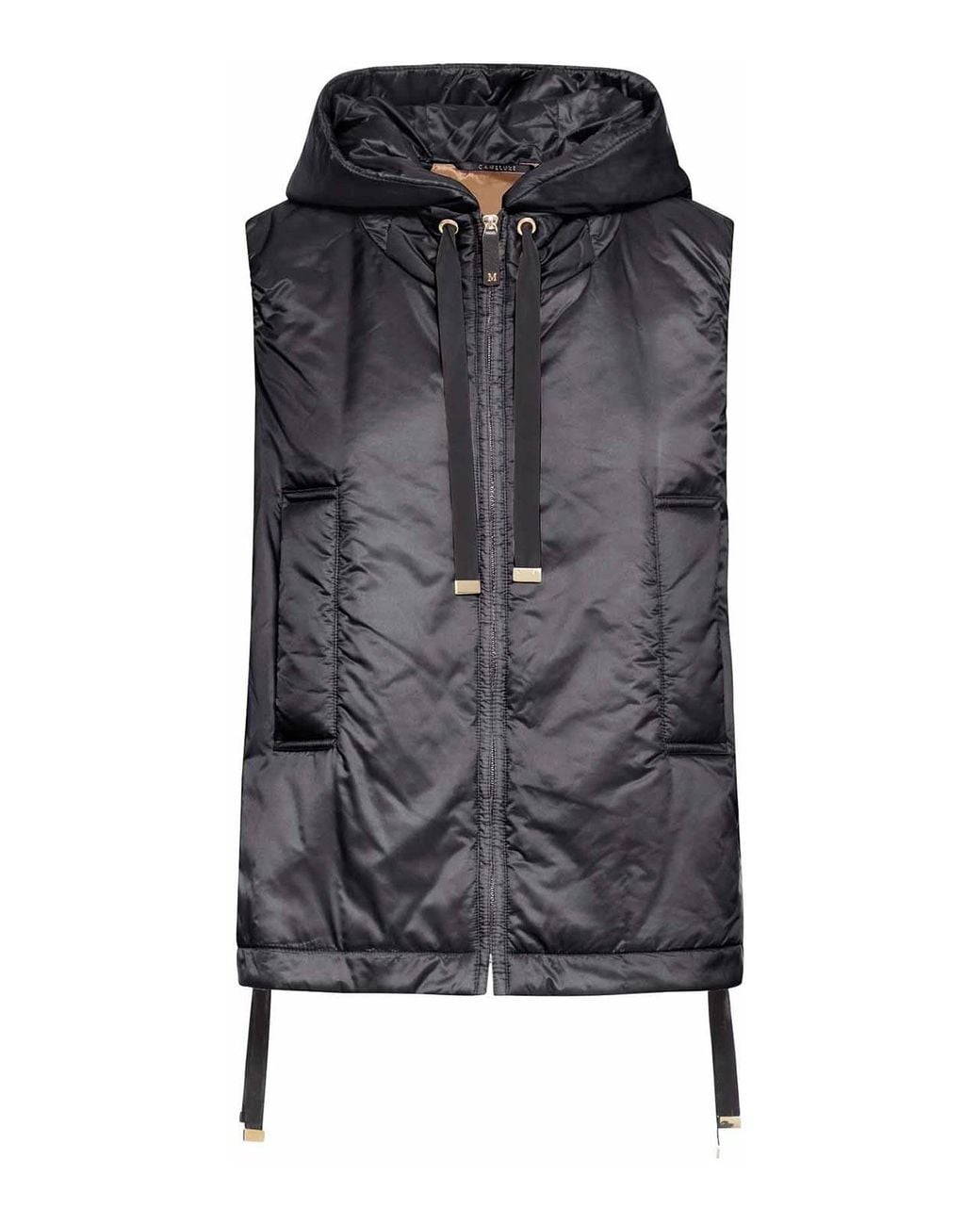Max Mara Black Padded Vest With Hood