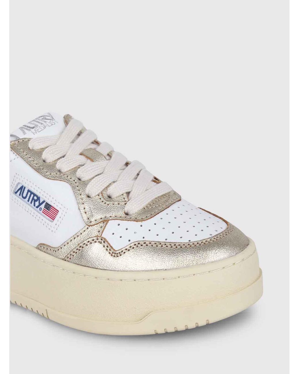Autry White Medalist Platform Sneakers