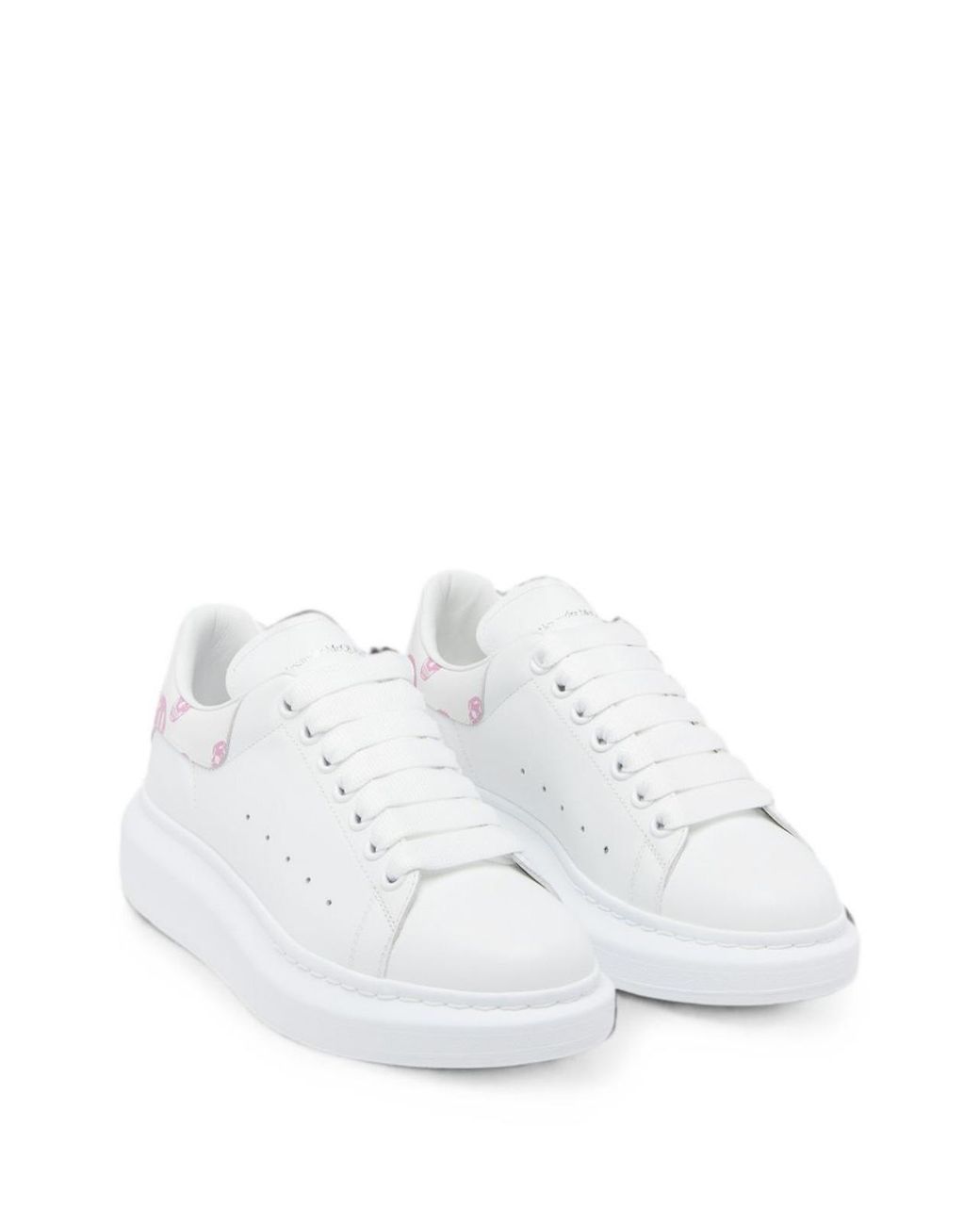 McQueen White Oversized Skull-Print Sneakers