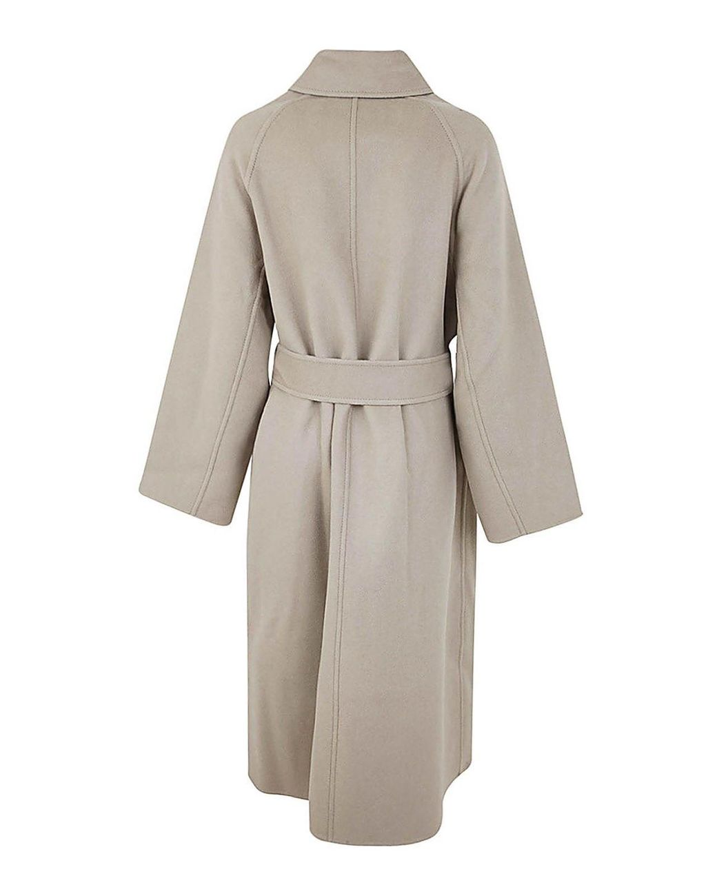 AMI White Long Belted Coat