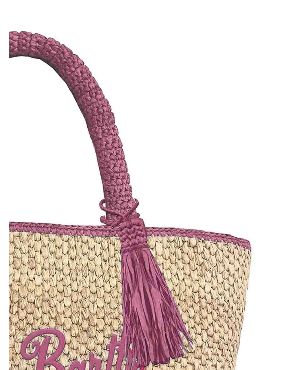 Mc2 Saint Barth Pink Marcy Raffia Shoulder Bag