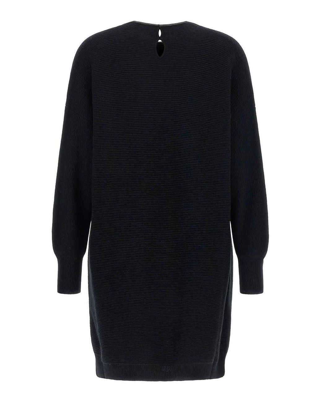 Brunello Cucinelli Blue Precious Collar Dress