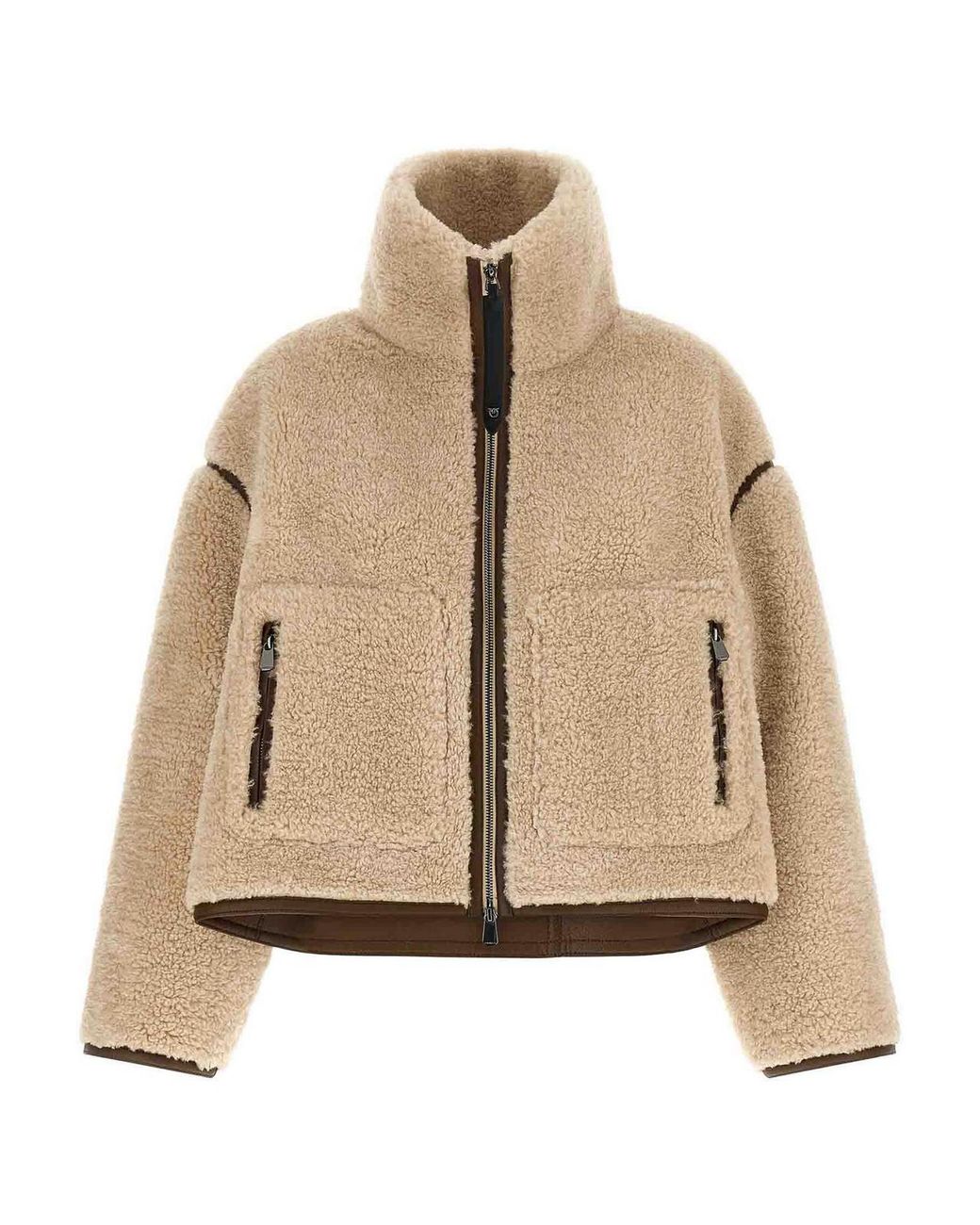 Pinko Natural Teddy Cropped Jacket