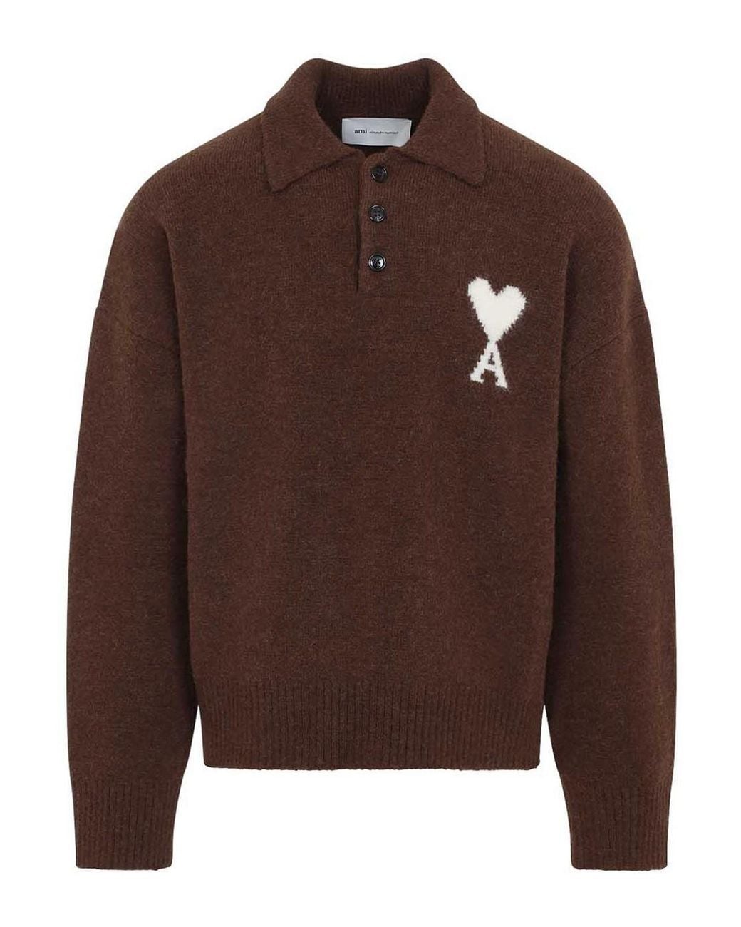 AMI Brown Ami Adc Polo for men