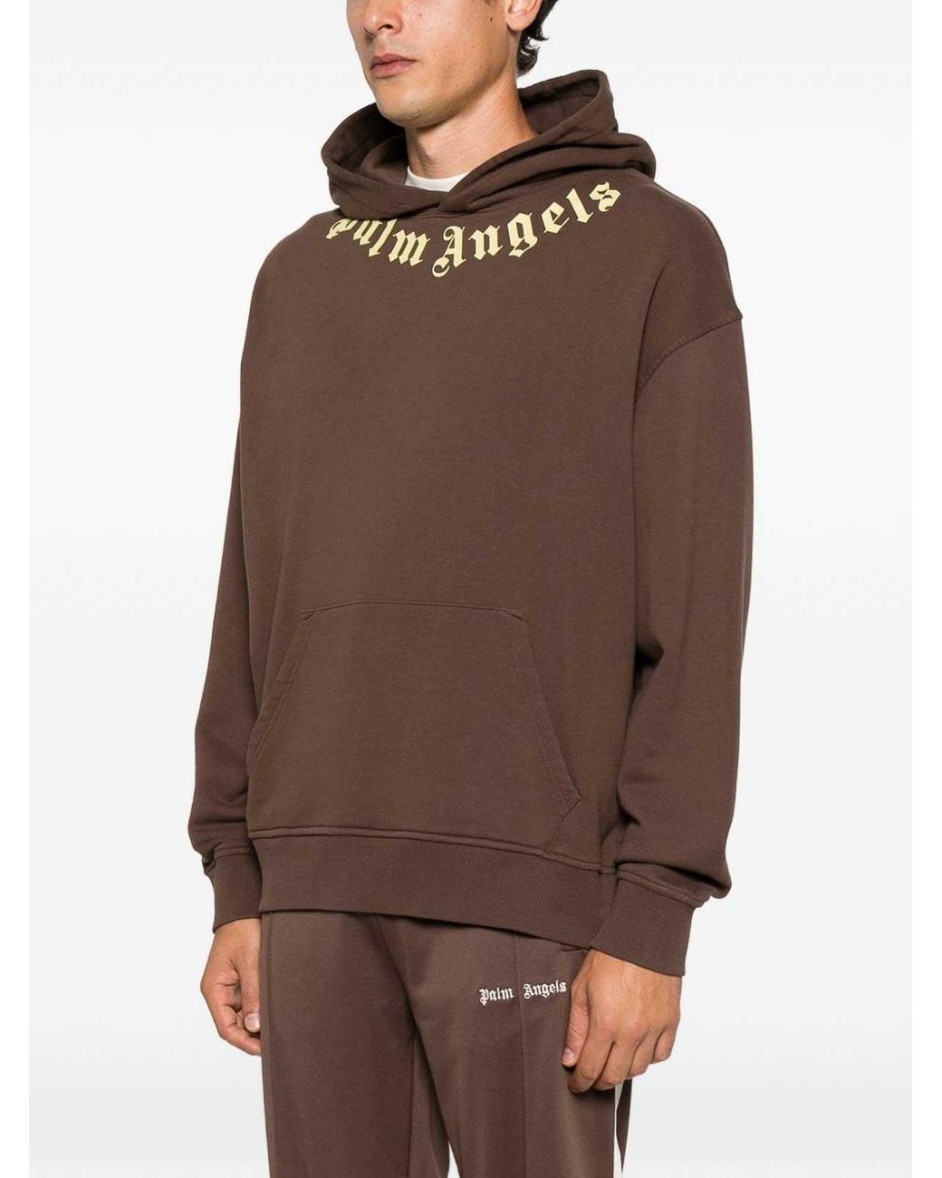Palm Angels Brown Cotton Hoodie for men