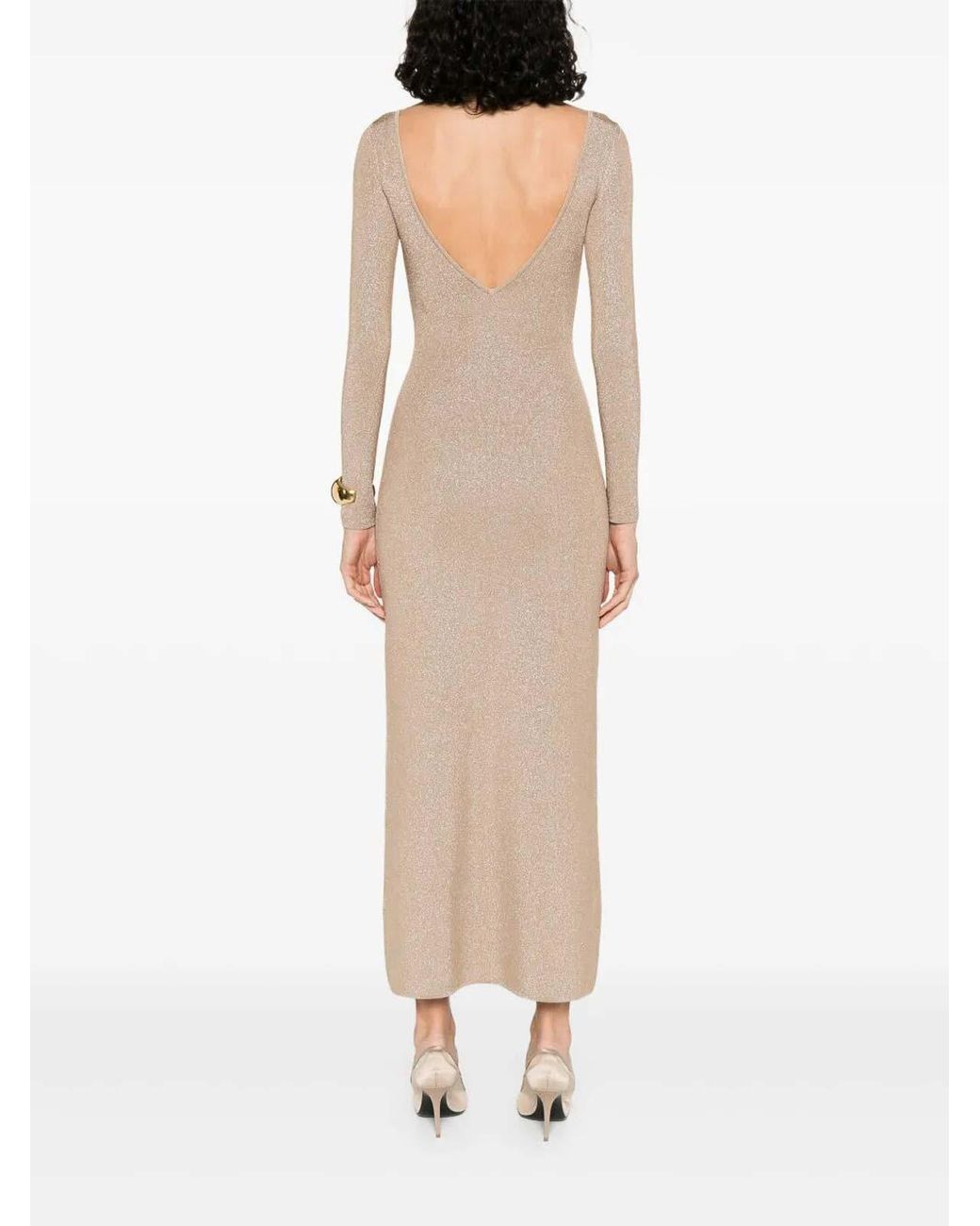 Max Mara Natural Slim-Fit Viscose And Lurex Dress By