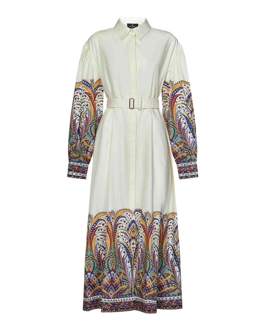 Etro White Cotton Maxi Shirt Dress