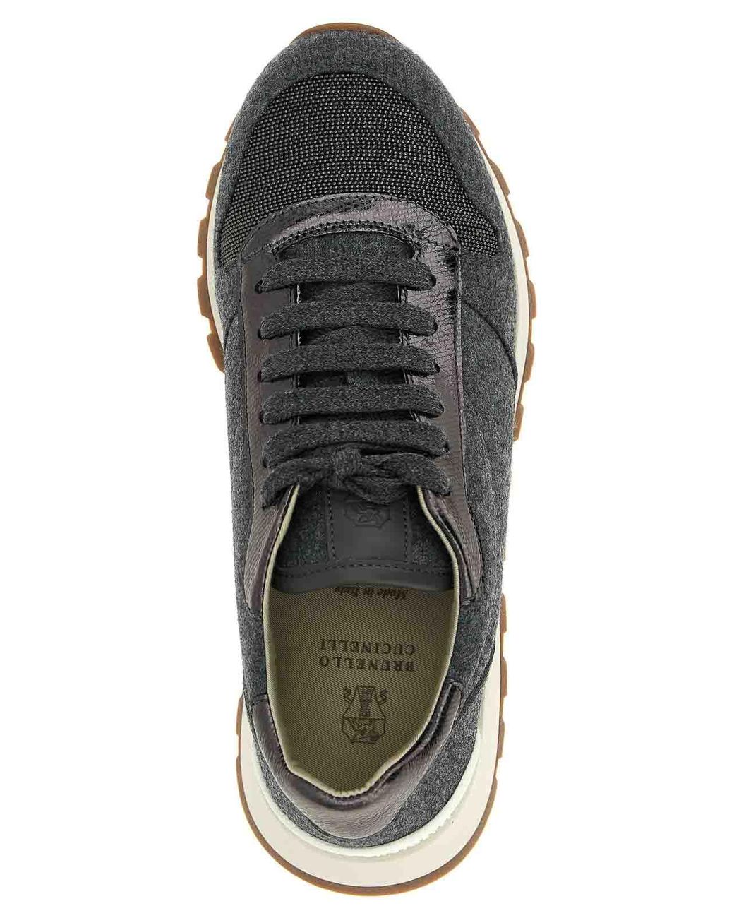 Brunello Cucinelli Blue Runners Precious Toe Sneakers
