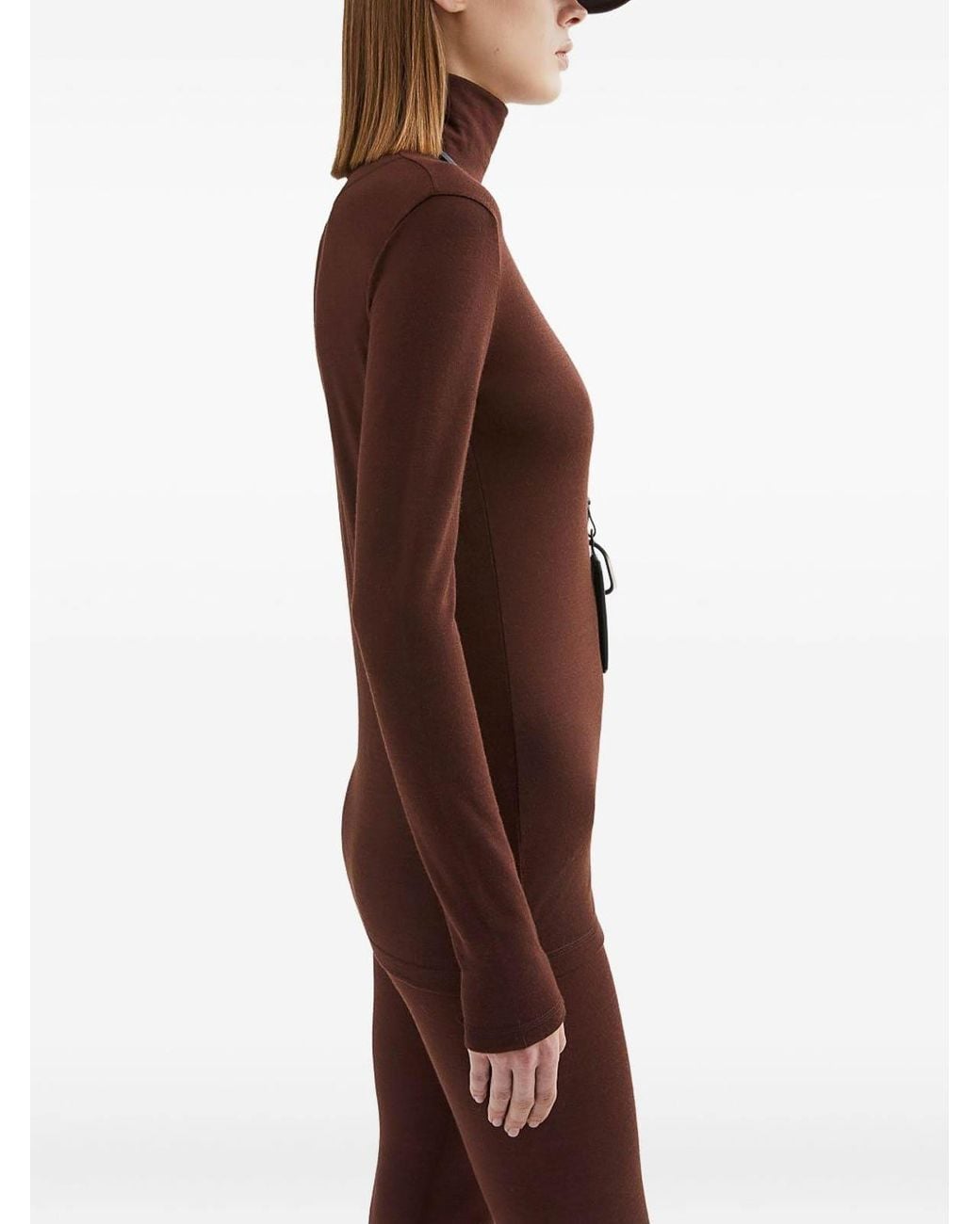 Jil Sander Brown Long Sleeve Tops