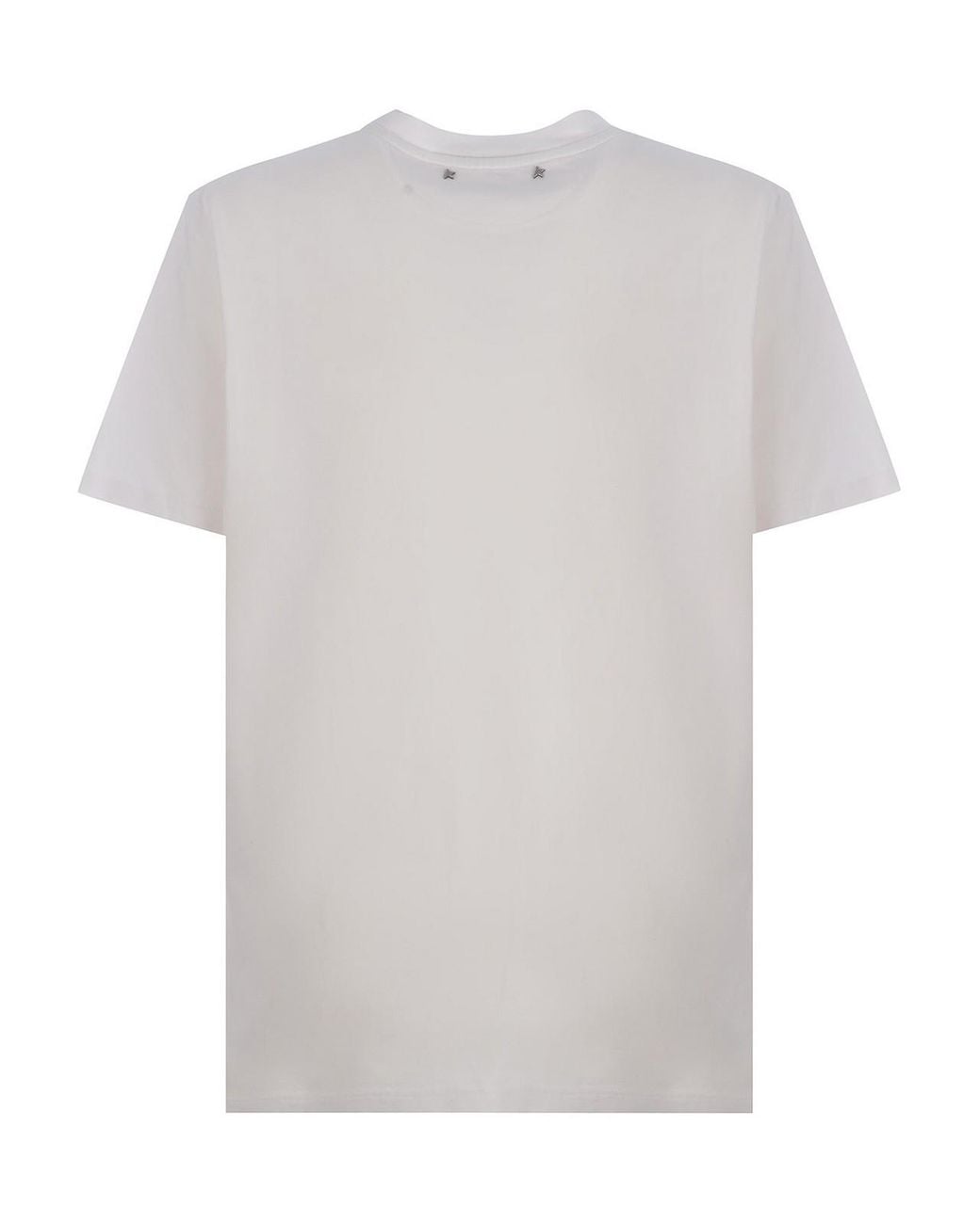 Golden Goose Deluxe Brand White T-Shirt With Crystal Necklace