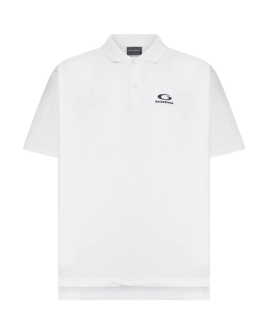 Balenciaga White Cotton Pique Polo Shirt With Sport Icon Logo for men