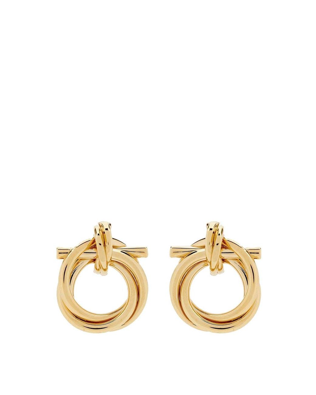 Ferragamo Metallic Gancini Torchon Earrings