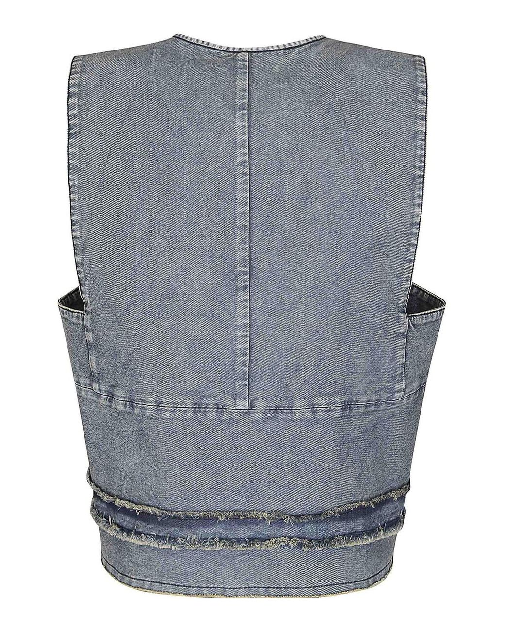 HUI Gray Denim Vest