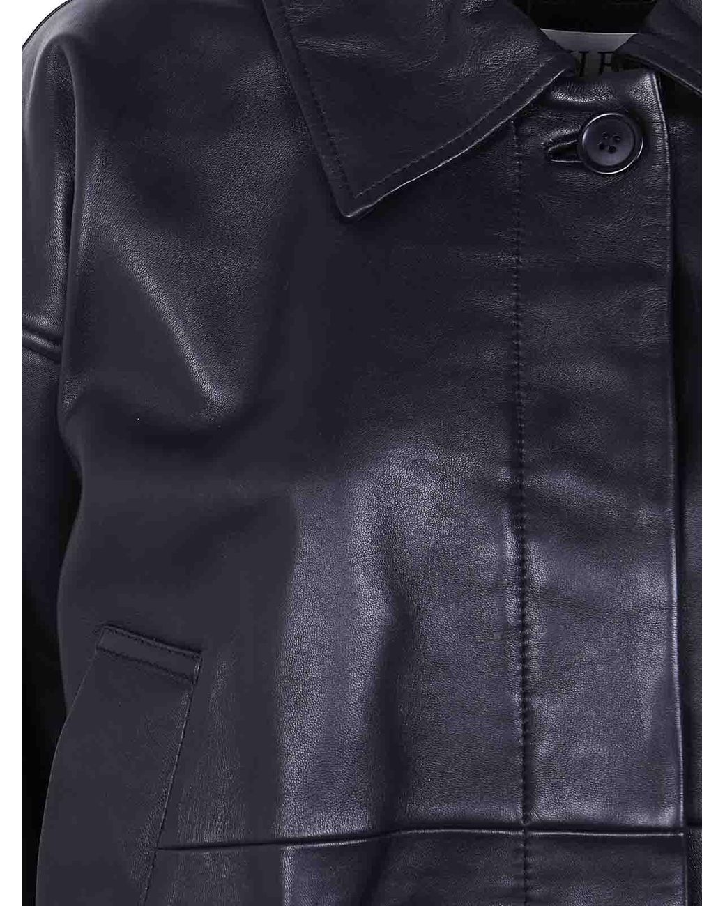 Rohe Blue Leather Blouson Jacket