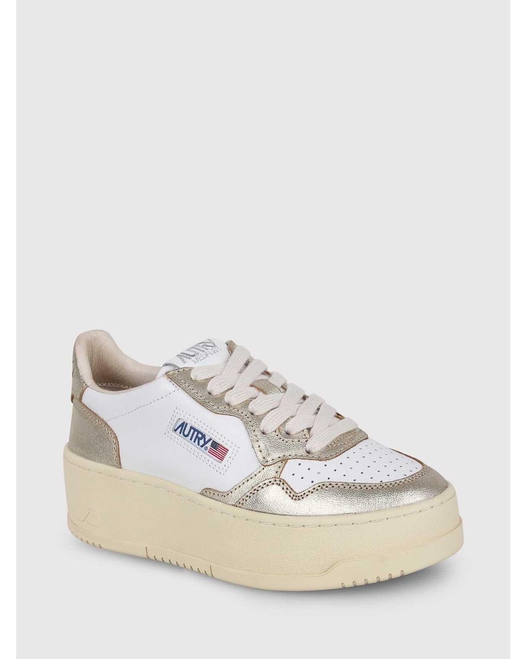 Autry White Medalist Platform Sneakers