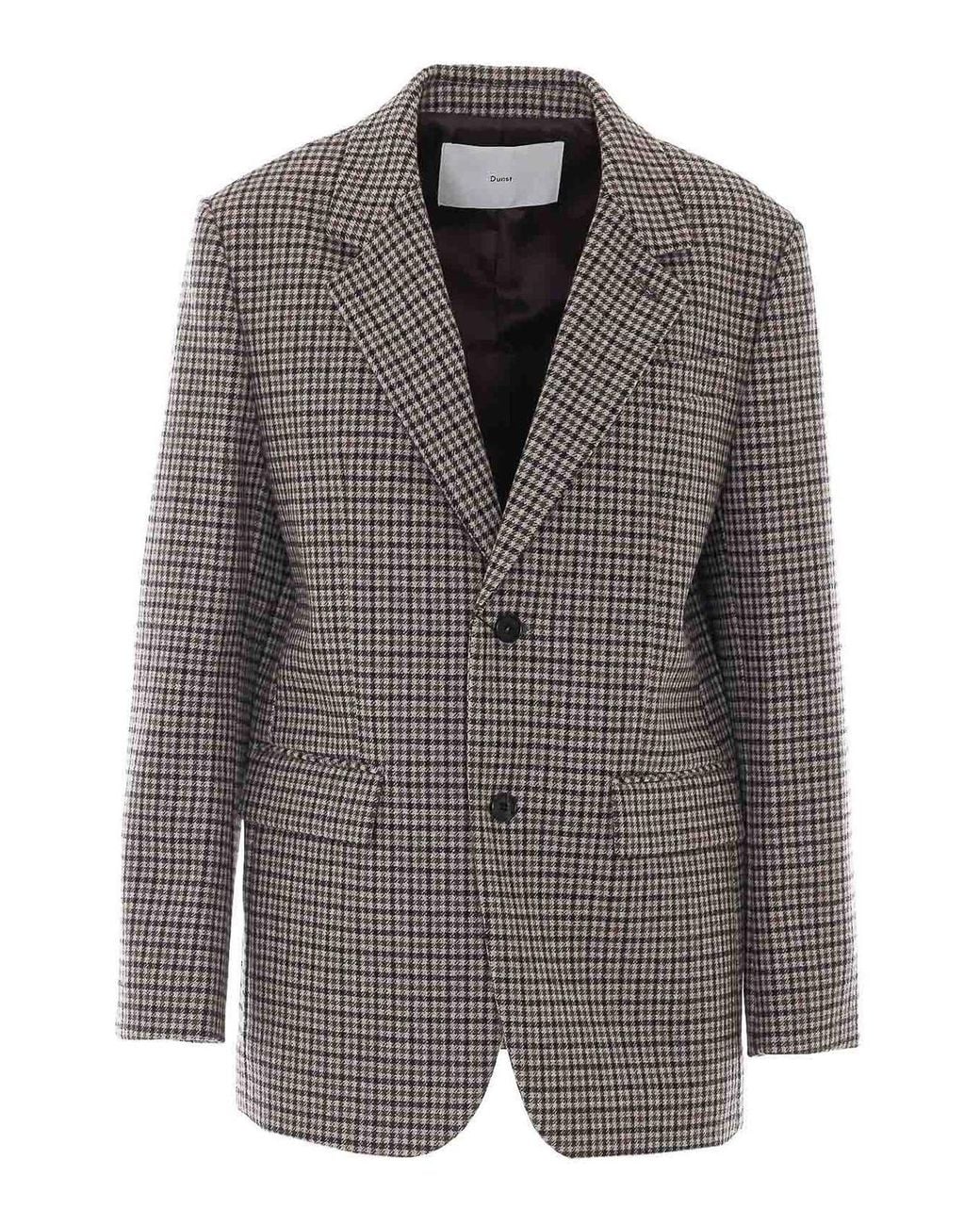 DUNST Gray Bege Check Lily Jacket