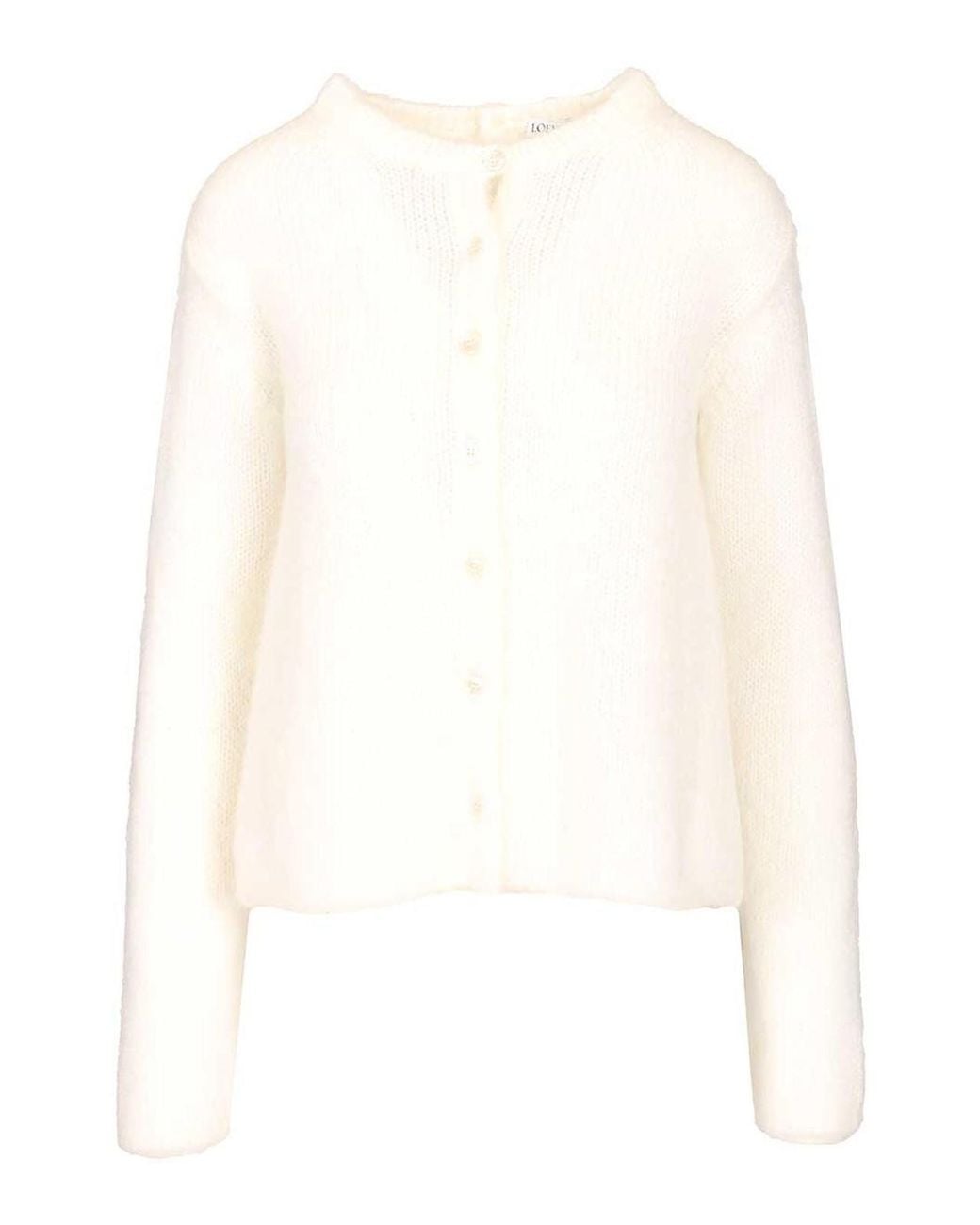 Loewe White Mohair Blend Cardigan