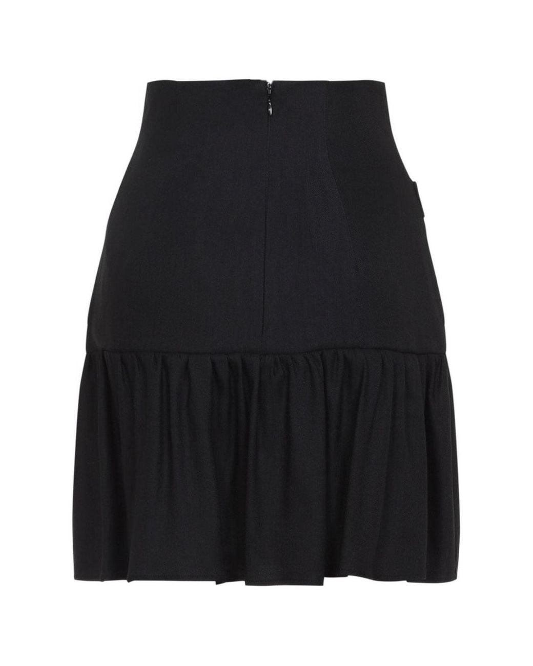 Elisabetta Franchi Black Linen Blend Skirt With Jewel Details