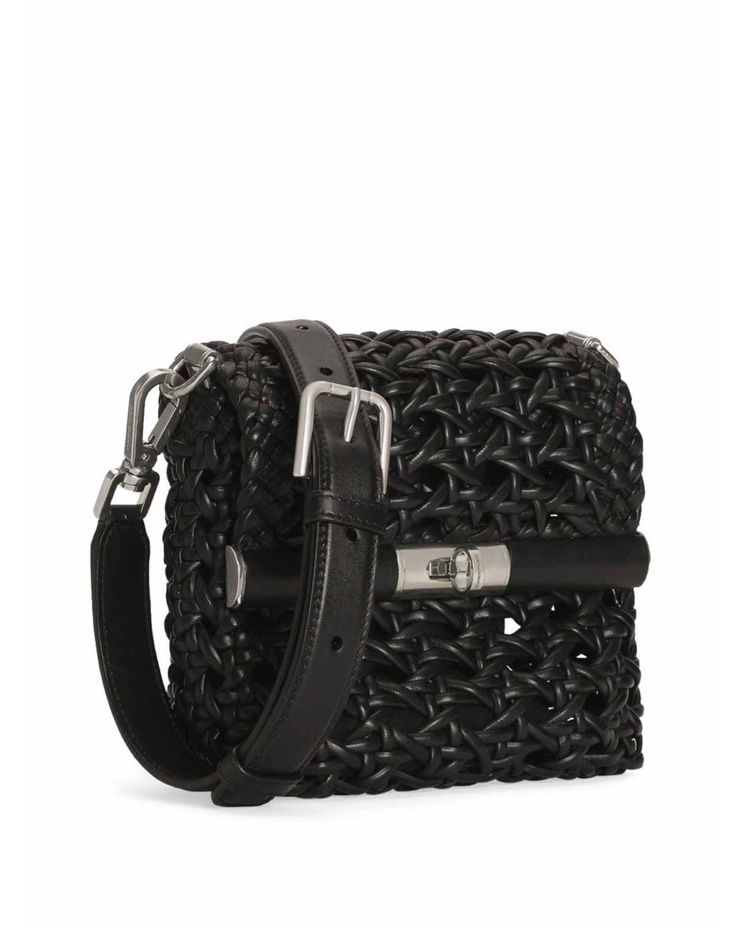 Dolce & Gabbana Black Shoulder Bag With A Pierced Effect for men