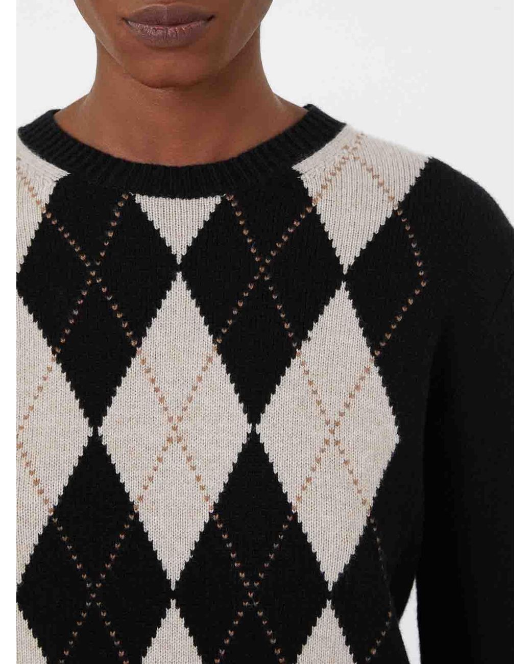 Max Mara Black Max Mara Argyle Wool And Cashmere Sweater