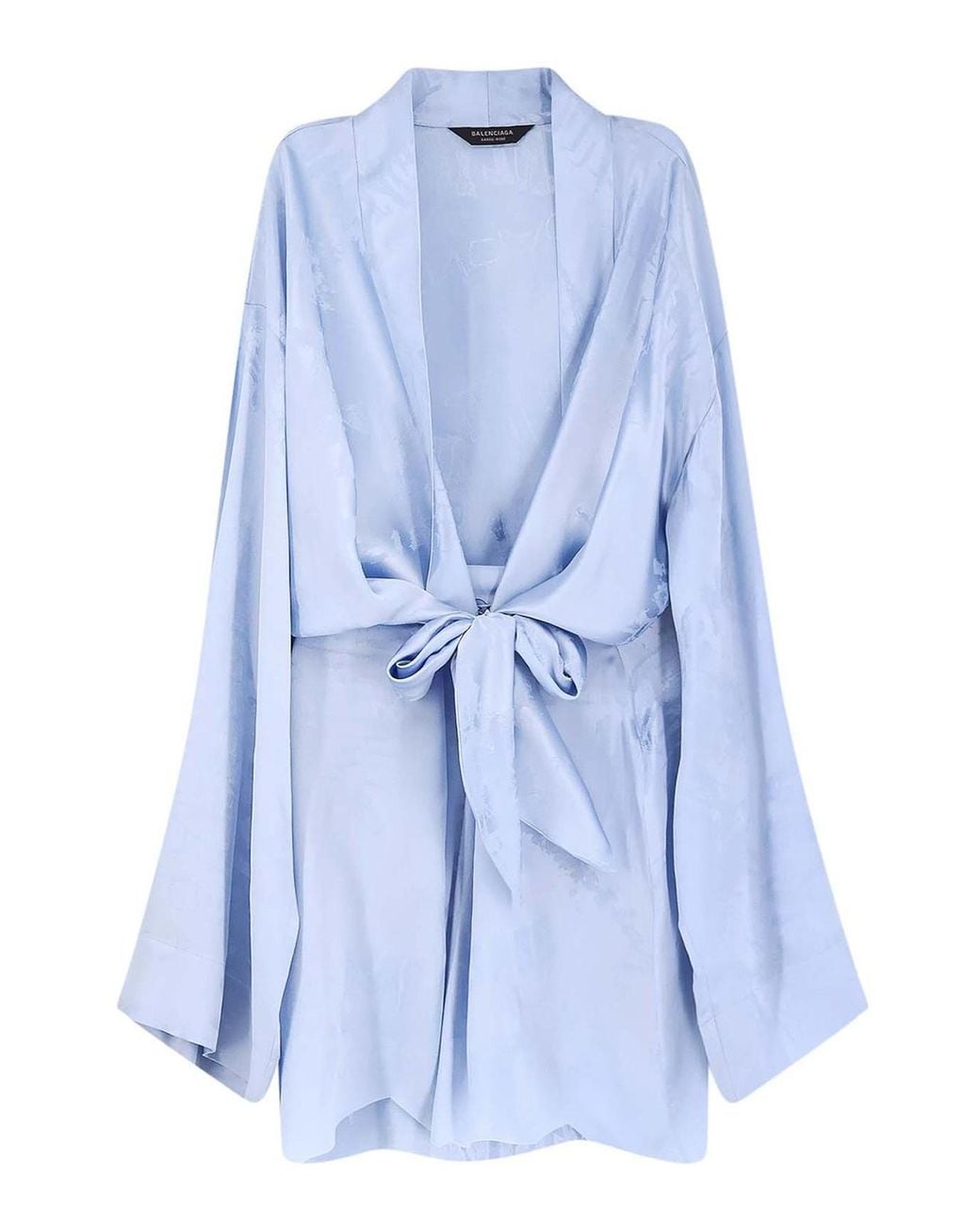 Balenciaga Blue Silk Mini Wrap Dress