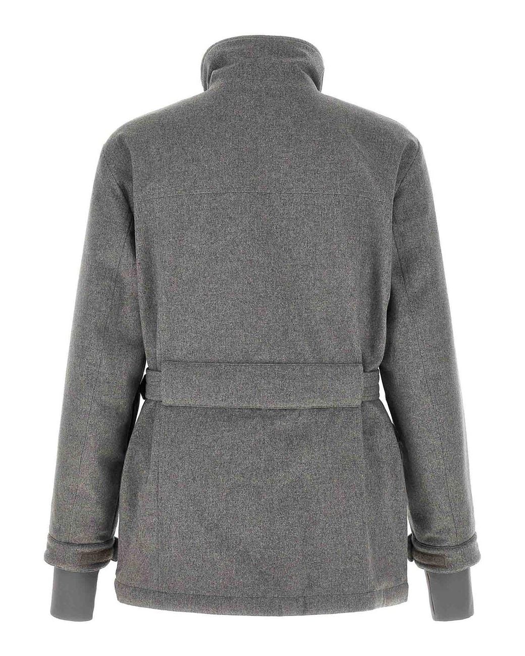 Brunello Cucinelli Gray Mountain Wool Safari Jacket for men