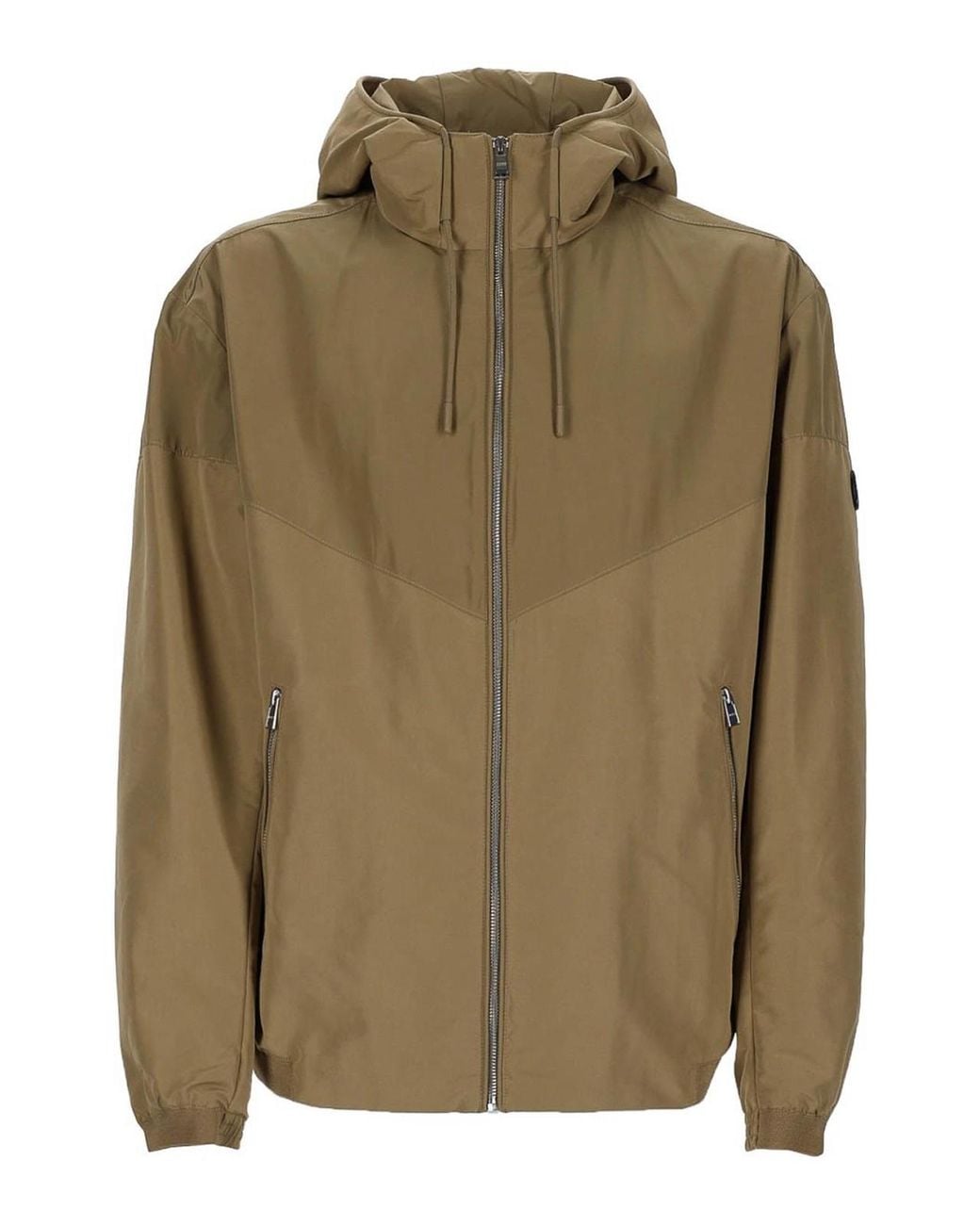 Boss Green Jacket With Hood And Zip for men