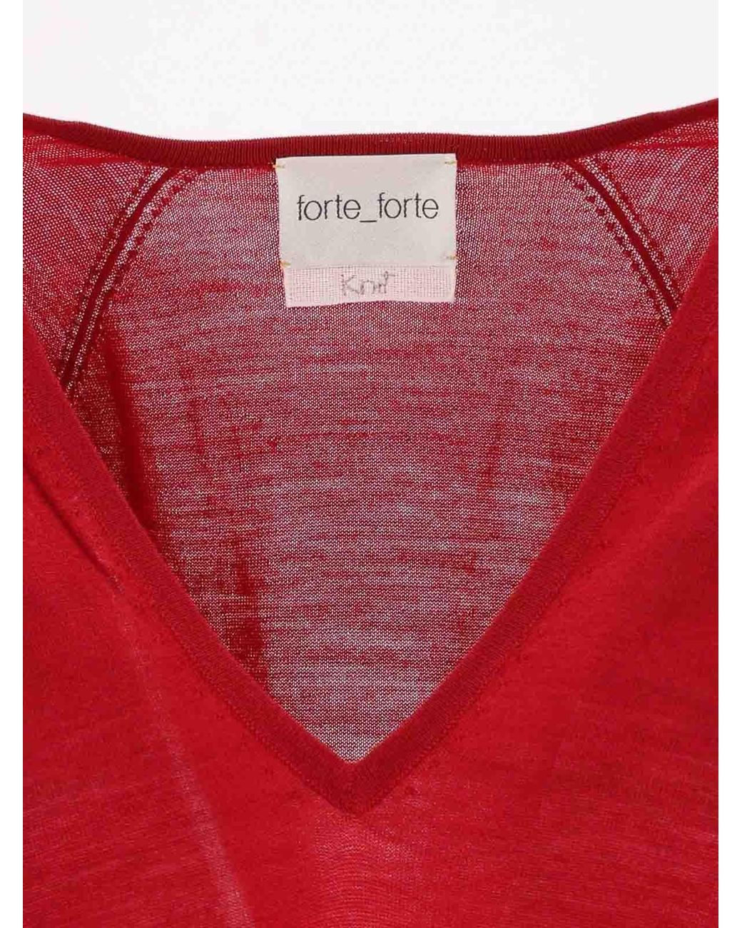 Forte_forte Red V-Neck Sweater