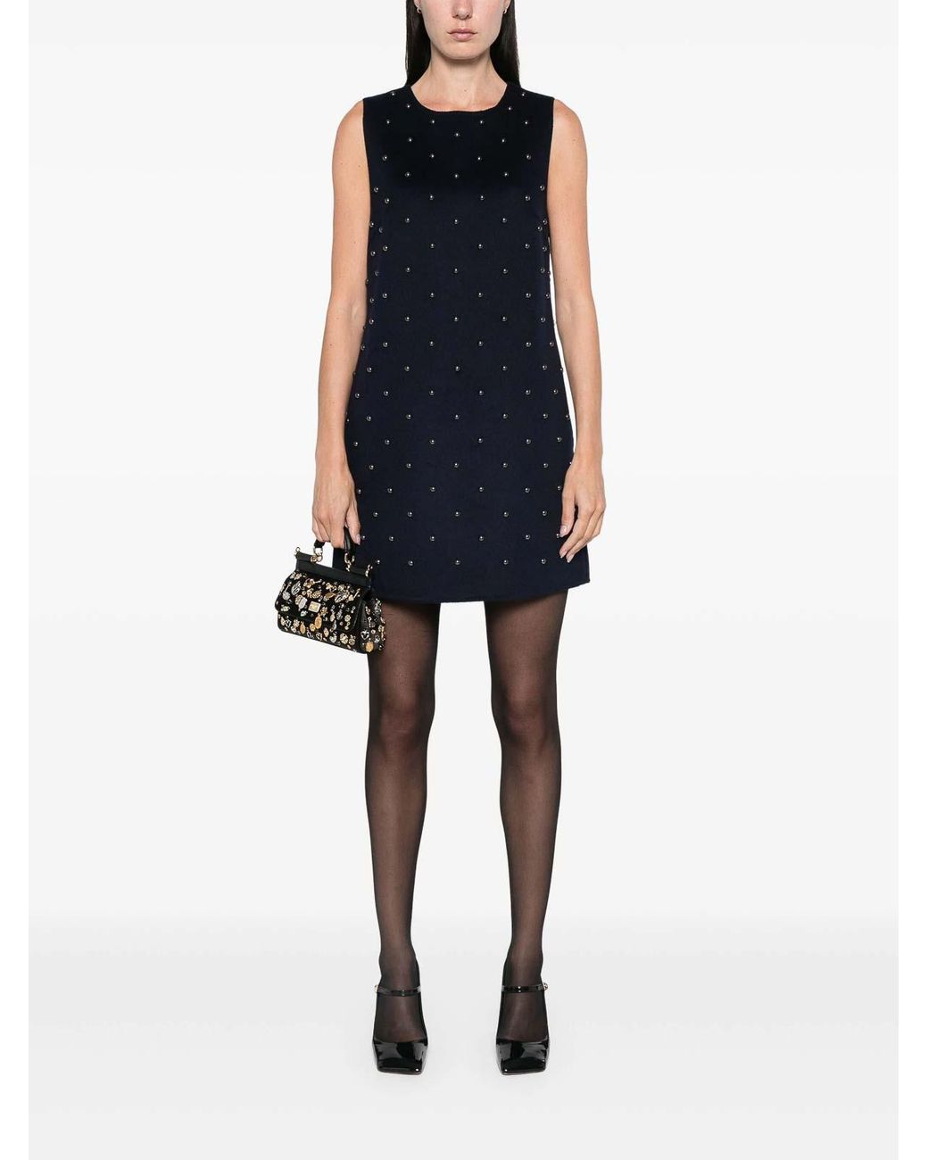 P.A.R.O.S.H. Black Bleak Stud-Embellished Dress