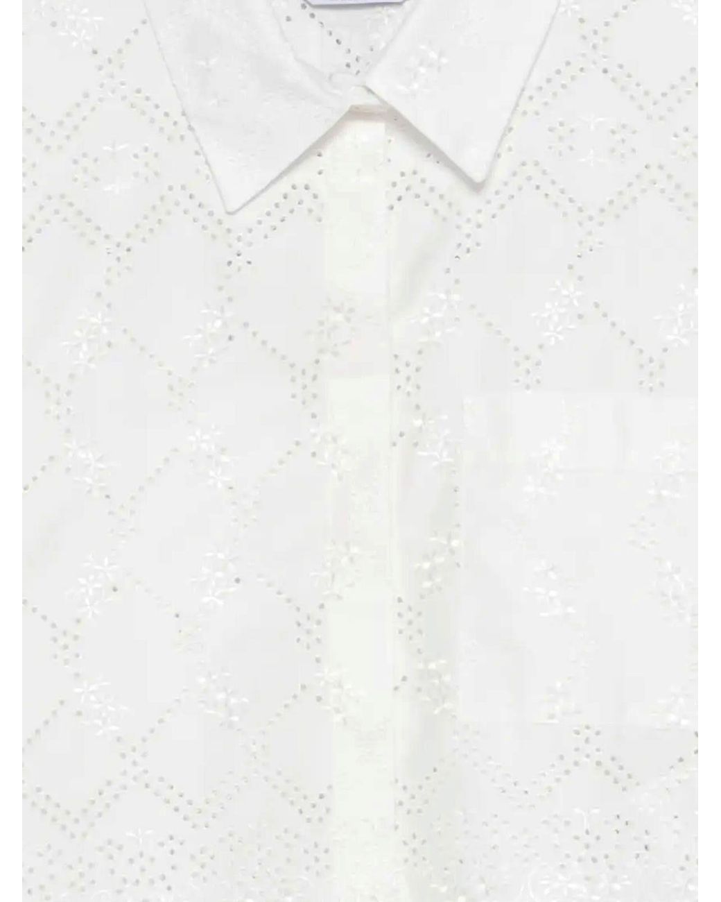 MSGM White Shirt With Sangallo Embroidery